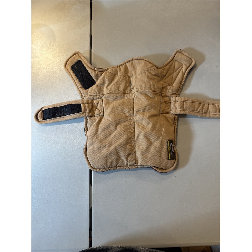 LL Bean Dog Field Jacket Canvas Flannel Lined Size Small Tan/plaid